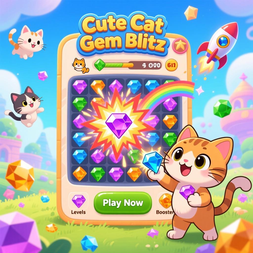 Cute Cat Gem Blitz